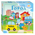 Фото товара - МоиПервыеИгры Развивающая игра "Город" (Baby Step) (шнурки с фигурками, планшет, карточки с заданиями, в коробке, от 1,5 лет) 89804, (Степ Пазл)
