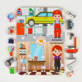 Маленькое фото товара - WoodLandToys Сортер Профессии. Механик и парикмахер (дерево) (от 3 лет) 117103, (ООО "СИБИРСКИЙ СУВЕНИР"). Вариант №1