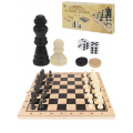Фото товара - Настольная Игра Шахматы, нарды, шашки (3в1, поле 24*12*3см, дерево, пластик, в коробке) AN02589/ИН-9463, (Рыжий кот)