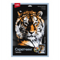 Фото товара - LORI Гравюра Скретчинг. Мудрый тигр (40*30см, основа с контуром рисунка, штихель, инструкция, от 6 лет) Гр762, (ООО "7-Я")