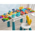 Фото товара - Развивающий стол+стул (4в1, 40*30см, +конструктор 151 дет., 2 поверхности, ящики, пластик, в коробке) QA-06, (Mengye Toy Factory)