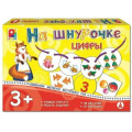 Фото товара - Настольная Игра На шнурочке. Цифры (48 деталей, 15 карточек, правила, в коробке, от 3 лет) С-945, (ОАО "Радуга")