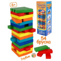 Маленькое фото товара - Логическая Игра Башня. Высотка Maxi (54 деревянных бруска, кубик, в коробке, от 6 лет) ИН-9656, (Рыжий кот). Вариант №1