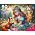 Фото товара - Пазлы 60 дет. Принцесса с лисичкой Х60-8262, (Рыжий кот)