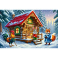 Фото товара - Пазлы 104 дет. Оживи мультфильм. Заюшкина избушка (+QR-код) Х104-7225, (Рыжий кот)