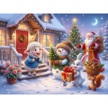 Фото товара - Пазлы 104 дет. Оживи мультфильм. Новогодние подарки (+QR-код)  Х104-7229, (Рыжий кот)