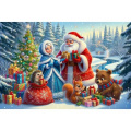 Фото товара - Пазлы 260 дет. Оживи мультфильм. Дед Мороз в лесу (+QR-код)  Х260-5070, (Рыжий кот)