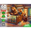 Фото товара - Пазлы 60 дет. Оживи мультфильм. Три медведя (+QR-код) П60-3530, (Рыжий кот)