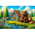 Фото товара - Пазлы 35 дет. Оживи мультфильм. Теремок (+QR-код) Х35-5074, (Рыжий кот)