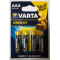 Фото товара - Элемент питания LR03  4BL VARTA ENERGY 4103