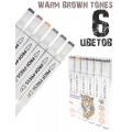 Фото товара - Набор   6 скетч маркеров "WARM BROWN TONES" двусторонние МП-7940 Проф-Пресс