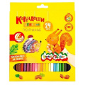 Маленькое фото товара - Карандаши 24цв  трехгранные КТКМ24 Каляка-Маляка. Вариант №1