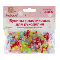 Фото товара - Бусины пластик ABFA 4х7мм 50 г. №03 цветные/прозрачные "русский алфавит" Hobbius