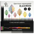 Фото товара - Карандаши 48цв трехгранные "Черное дерево/Blackwood" супермягкие черное дерево AF03-051-48 ARTформат