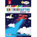 Фото товара - Набор цветного картона мелованного А4 12л 12цв с золотом и серебром "Ночной полет" (088726) 32531 Хатбер