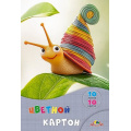 Фото товара - Набор цветного картона А4 10л 10цв "Веселая улитка" в папке С9288-03 АппликА