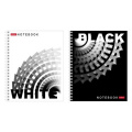 Фото товара - Тетрадь  96л клетка на спирали "Black and white" (088840) 96Т5В1гр Хатбер