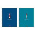 Фото товара - Тетрадь  96л клетка на спирали Soft-touch "Lighthouse" (089770) 96Т5лВ1гр Хатбер