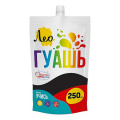 Фото товара - Гуашь 250 мл черная(black) 806 "Учись" Группа 1 дой-пак с штуцером LGD-250 Лео