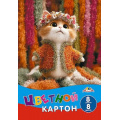 Фото товара - Набор цветного картона А4  8л 8цв "Милый котенок" в папке С0003-73 АппликА