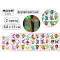 Фото товара - Тату стикеры 6,8 х 12 см ДЕВОЧКИ 2 л. флуоресцентные M-20812 Mazari