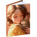 Фото товара - Записная книжка А6  48л клетка "ДЕВУШКА И КОТЁНОК" 48-7100 Проф-Пресс