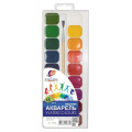 Фото товара - Краски акварельные медовые 18цв "Классика" с кистью пласт.уп 19С 1293-08 Луч