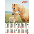 Фото товара - Календарь листовой 2026 А2 С жеребенком (Символ года) (лак) 26226, (Келинс, 2025), Л