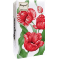 Фото товара - Салфетки бумажные Bouquet Original de Luxe. Красные тюльпаны (33*33см, 1/8, 2-слоя, 20шт.) 25601, (ООО "Русская бумага АЛЛ Продукция")