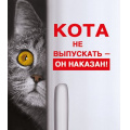 Фото товара - 5151153 Виниловый магнит "Кота не выпускать-он наказан!", (Хорошо)
