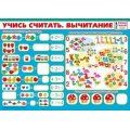 Маленькое фото товара - 070890 Плакат пиши-стирай "Учись считать. Вычитание" (А4, текст), (МирПоздр). Вариант №1