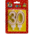 Фото товара - Свеча в торт (значимые даты, золотая) цифра "30" С2492, (МИЛЕНД)