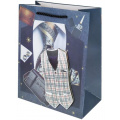 Маленькое фото товара - Пакет Бумажный 30*41,5*12 (XL) Стильный костюм (элемент декора на скотче, мужской) ППК3605, (МИЛЕНД). Вариант №1