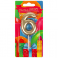 Фото товара - Свеча в торт (8см, золотистая) цифра "6" CC-104420-HB, (Shantou City Daxiang Plastic Toy Products Co., Ltd)