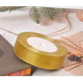 Фото товара - 50063 Лента упаковочная (2,5см*22м, парчовая, золотая), (Yiwu Huanyun Weaving Belt Co., Ltd)