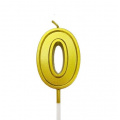 Фото товара - Свеча в торт "День Рождения" (золото, металлик, на шпажке) цифра "0" 72577, (Yiwu Yibotong Trade Co., Ltd)