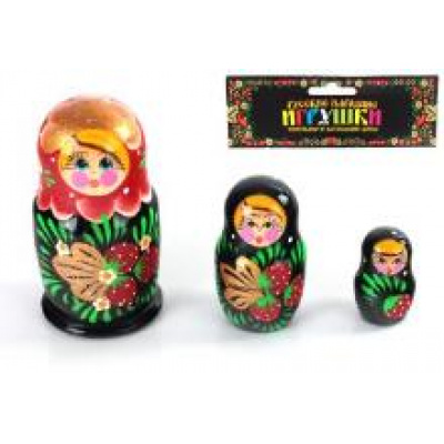 Большое фото товара - Нескучные Игры Матрешка 3в1 (расписная, дерево, в пакете) Р45/753, (ООО "Нескучные игры"), 11-109669. Вариант №1