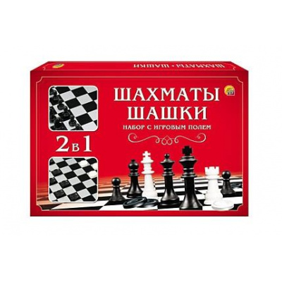 Большое фото товара - Настольная Игра Шахматы, шашки (2в1, игровое поле 28,5*28,5см, в коробке, от 6 лет) ИН-1614, (Рыжий кот), 11-118666. Вариант №1