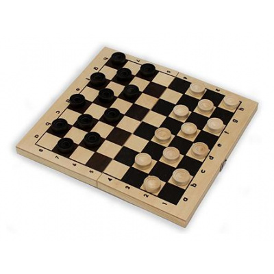 Большое фото товара - Настольная Игра Шашки (складная доска 29,5*14,5см, дерево) ИН-7513, (Рыжий кот), 11-135700. Вариант №1