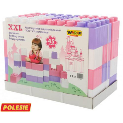 Большое фото товара - Конструктор Строительный XXL 45 дет. (пластик, от 3 лет) 40091, (Полесье), 11-138774. Вариант №1