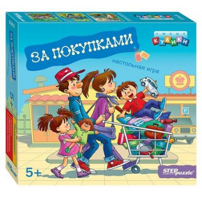 Большое фото товара - Настольная Игра Умные кубики За покупками (6шт., карточки, правила, в коробке, от 5 лет)  87403, (Степ Пазл), 11-143130. Вариант №1
