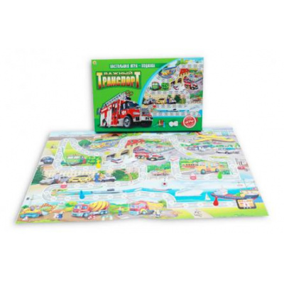 Большое фото товара - Настольная Игра Важный транспорт (игра-ходилка, фишки, кубик, в коробке, от 3 лет) ИН-9180, (Рыжий кот), 11-143661. Вариант №1
