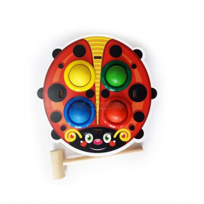 Большое фото товара - WoodLandToys Стучалка. Божья коровка (4 шарика, молоточек, дерево, от 3 лет) 115303, (ООО "СИБИРСКИЙ СУВЕНИР"), 11-148377. Вариант №1