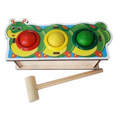 Большое фото товара - WoodLandToys Стучалка. Гусеница (3 шарика, молоточек, дерево, от 3 лет) 115201, (ООО "СИБИРСКИЙ СУВЕНИР"), 11-148378. Вариант №1