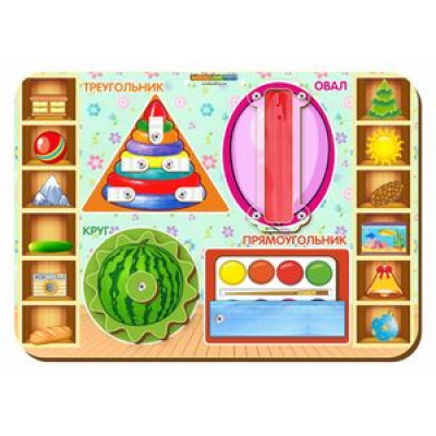 Большое фото товара - WoodLandToys Бизиборд. Геометрические формы (дерево, от 3 лет) 112202, (ООО "СИБИРСКИЙ СУВЕНИР"), 11-151182. Вариант №1
