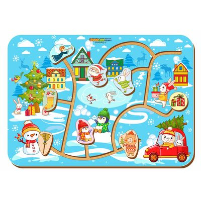 Большое фото товара - WoodLandToys Лабиринт-пара. Новый год (дерево, от 3 лет) 114113, (ООО "СИБИРСКИЙ СУВЕНИР"), 11-153535. Вариант №1