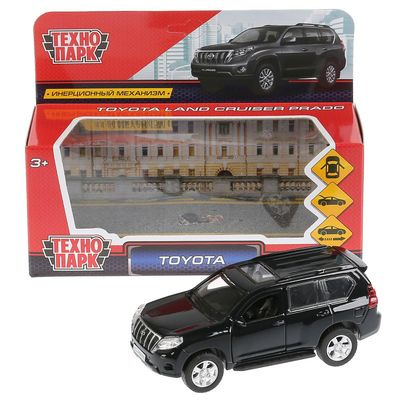 Большое фото товара - Модель Инерционная Технопарк Toyota Prado (12см, металл, открываются двери, матовая черная, в коробке) PRADO-BE, (Shantou City Daxiang Plastic Toy Products Co., Ltd), 11-156429. Вариант №1