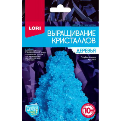 Большое фото товара - LORI Выращивание Кристаллов Деревья Голубая елочка (компоненты для изготовления, инструкция, в коробке, от 10 лет) Крд003, (ООО "7-Я"), 11-156563. Вариант №1