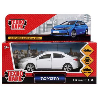 Большое фото товара - Модель Инерционная Технопарк Toyota Corolla (12см, металл, открываются двери, белая, в коробке) COROLLA-WT, (Shantou City Daxiang Plastic Toy Products Co., Ltd), 11-162433. Вариант №1
