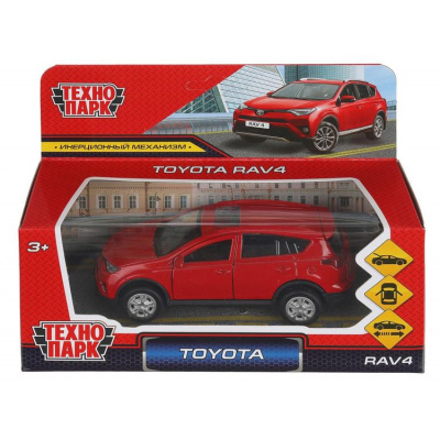Большое фото товара - Модель Инерционная Технопарк TOYOTA RAV4 (12см, металл, открываются двери, красная, в коробке) RAV4-RD, (Shantou City Daxiang Plastic Toy Products Co., Ltd), 11-169122. Вариант №1